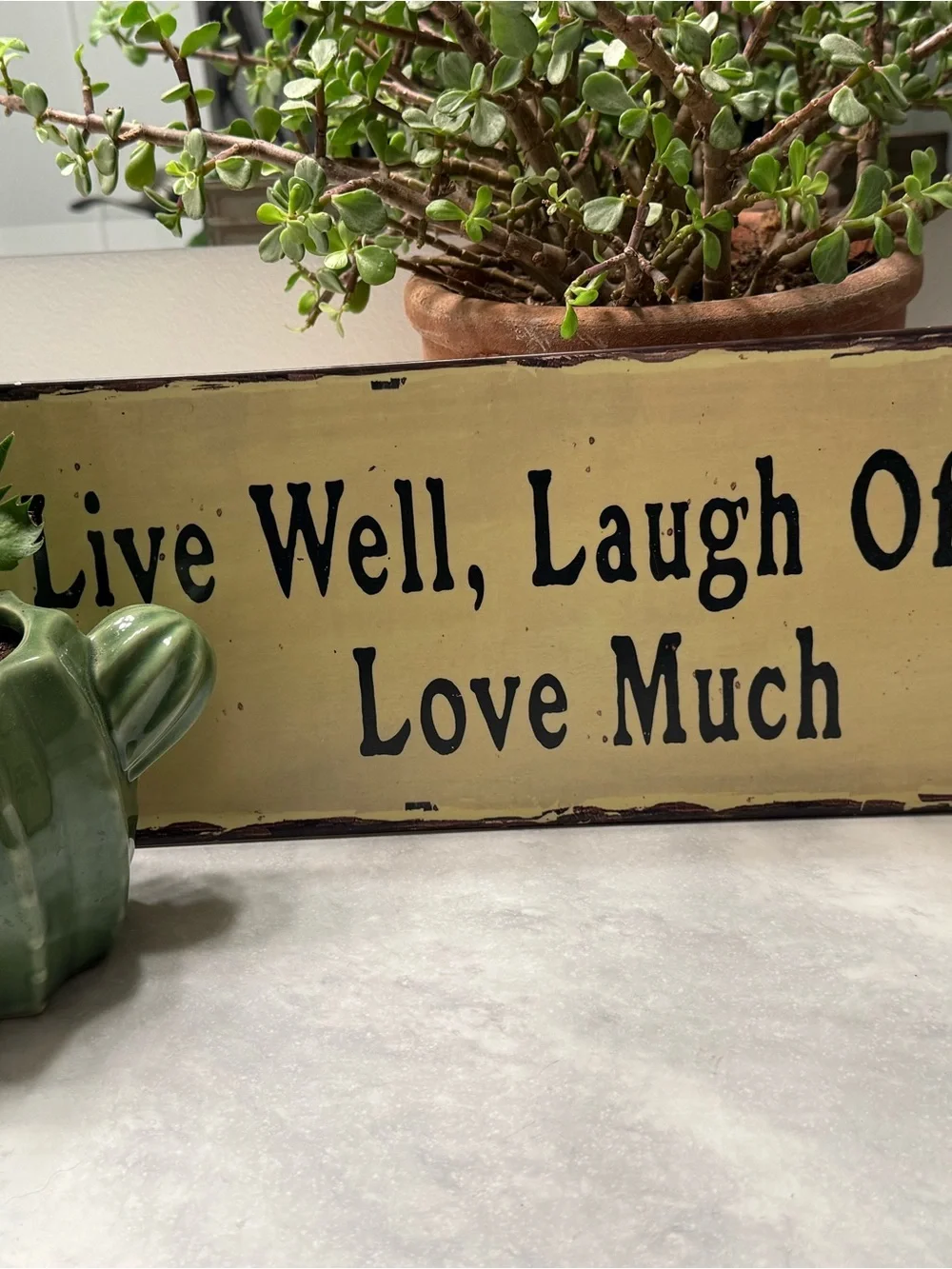 Live Well Laugh Often Love Much Yellow Wall Plaque